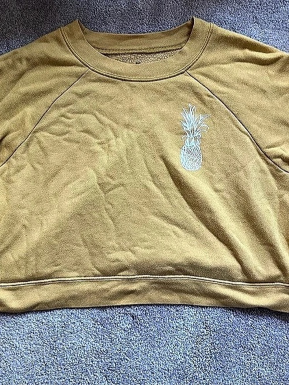 Love Fitness Apparel Pineapple Graphic Crewneck Yellow Small